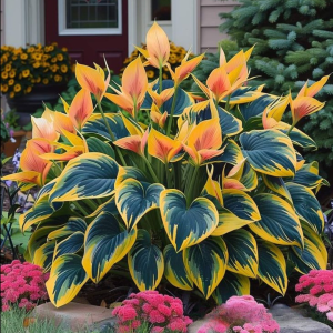 Хоста Флейм Данс купить по цене от 650р. в интернет-магазине «Посадика» с доставкой почтой в в Дмитриеве и по всей России – [изображение №1].